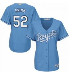 Womens Majestic Kansas City Royals 52 Justin Grimm Authentic Light Blue Alternate 1 Cool Base MLB Jersey 