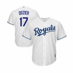 Youth Kansas City Royals 17 Hunter Dozier Replica White Home Cool Base Baseball Jersey 