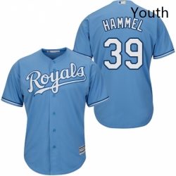 Youth Majestic Kansas City Royals 39 Jason Hammel Authentic Light Blue Alternate 1 Cool Base MLB Jersey