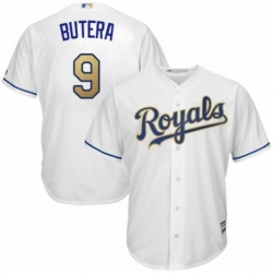 Youth Majestic Kansas City Royals 9 Drew Butera Authentic White Home Cool Base MLB Jersey 