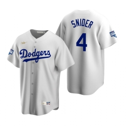 Men Brooklyn Los Angeles Dodgers 4 Duke Snider White 2020 World Series Champions Cooperstown Collection Jersey