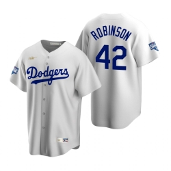 Men Brooklyn Los Angeles Dodgers 42 Jackie Robinson White 2020 World Series Champions Cooperstown Collection Jersey