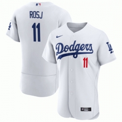 Men Los Angeles Dodgers 11 Miguel Rojas Flex Base Vargas blue Stitched Baseball Jersey