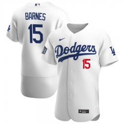 Men Los Angeles Dodgers 15 Austin Barnes Men Nike White Home 2020 World Series Bound Flex Base Player MLB Jersey