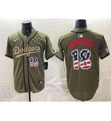 Men Los Angeles Dodgers 18 Yoshinobu Yamamoto Olive 2026 Armed Forces Day USA 250 Fourth of July Stitched Baseball Jersey Men Los Angeles Dodgers 18 Yoshinobu Yamamoto Olive 2026 Armed Forces Day USA 250 Fourth of July Stitched Baseball Jersey