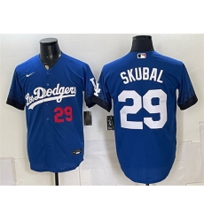 Men Los Angeles Dodgers  29 Tarik Skubal Royal City Connect Stitched Baseball Jersey