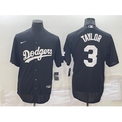 Men Los Angeles Dodgers 3 Chris Taylor Black Cool Base Stitched Baseball Jersey