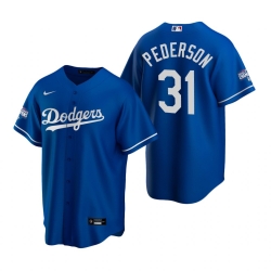 Men Los Angeles Dodgers 31 Joc Pederson Royal 2020 World Series Champions Replica Jersey