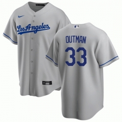 Men Los Angeles Dodgers 33 James Outman Vargas Grey Cool Base Stitched Baseball Jersey  281 29