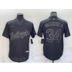 Men Los Angeles Dodgers 34 Fernando Valenzuela Black Stitched Baseball Jersey