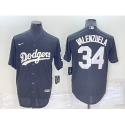 Men Los Angeles Dodgers 34 Toro Valenzuela Black Cool Base Stitched Baseball Jerseyy