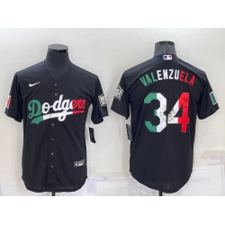 Men Los Angeles Dodgers 34 Toro Valenzuela Black Mexico Cool Base Stitched Baseball Jersey