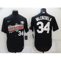 Men Los Angeles Dodgers 34 Toro Valenzuela Black Stitched Baseball jersey