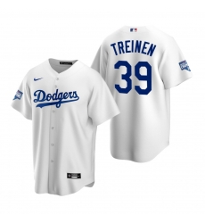 Men Los Angeles Dodgers 39 Blake Treinen White 2020 World Series Champions Replica Jersey