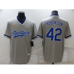 Men Los Angeles Dodgers 42 Jackie Robinson Grey Stitched Baseball jersey