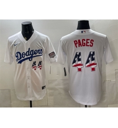Men Los Angeles Dodgers  44 Andy Pages White USA 250 Fourth of July Home Stitched Baseball Jersey