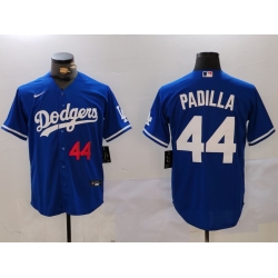 Men Los Angeles Dodgers 44 Vicente Padilla Blue Cool Base Stitched Baseball Jersey 3