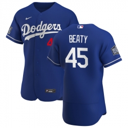 Men Los Angeles Dodgers 45 Matt Beaty Men Nike Royal Alternate 2020 World Series Bound Flex Base Player MLB Jersey