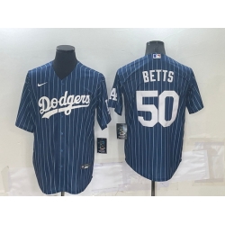 Men Los Angeles Dodgers 50 Mookie Betts Navy Cool Base Stitched Baseball Jersey