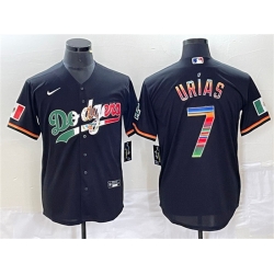 Men Los Angeles Dodgers 7 Julio Ur EDas Black Mexico Cool Base Stitched JerseyS