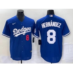 Men Los Angeles Dodgers 8 Enrique Hernandez Royal Blue Flex Base Stitched Jersey