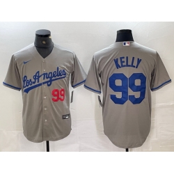 Men Los Angeles Dodgers 99 Joe Kelly Grey Stitched Jersey5