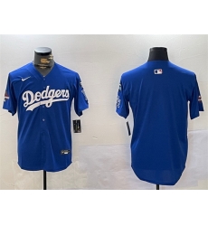 Men Los Angeles Dodgers Blank Royal 2024 World Series Champions With Fernando Memorial Patch Alternate Limited Stitched Baseball Jersey