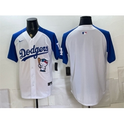 Men Los Angeles Dodgers Blank White Royal Hello Kitty Vapor Limited Stitched Baseball Jersey