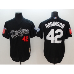 Men Los Angeles Dodgers Jackie Robinson 42 Black Cool Base Jersey