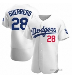 Men Los Angeles Dodgers Pedro Guerrero #28 White Stitched Flex base Stitched MLB Jersey