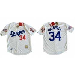 Men Mitchell & Ness Los Angeles Dodgers Fernando Valenzuela 1981 White Jersey