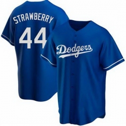 Men Nike Los Angeles Dodgers Darryl Strawberry #44 Blue Cool Base Stitched MLB Jersey