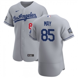 Men os Angeles Los Angeles Dodgers 85 Dustin May Men Nike Gray Road 2020 World Series Bound Flex Base Team MLB Jersey