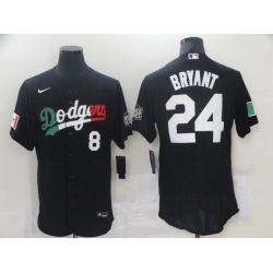 Men's Los Angeles Dodgers #8 #24 Kobe Bryant Black Mexico 2020 World Series Flex Base Nike Jersey