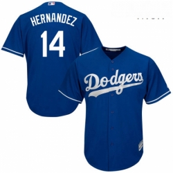 Mens Majestic Los Angeles Dodgers 14 Enrique Hernandez Authentic Royal Blue Alternate Cool Base MLB Jersey