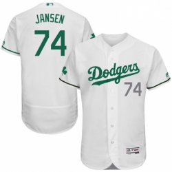 Mens Majestic Los Angeles Dodgers 74 Kenley Jansen White Celtic Flexbase Authentic Collection MLB Jersey