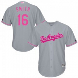 Will Smith Mens Los Angeles Dodgers Gray Replica Cool Base Mothers Day Jersey Majestic