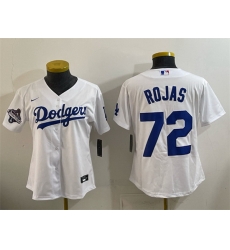 Women Los Angeles Dodgers 72 Miguel Rojas White 2025 World Series Champions Home Cool Base Stitched Baseball Jersey Women Los Angeles Dodgers 72 Miguel Rojas White 2025 World Series Champions Home Cool Base Stitched Baseball Jersey