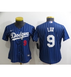 Women Los Angeles Dodgers 9 Gavin Lux Blue Stitched Baseball Jersey 