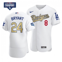 Women Los Angeles Dodgers Kobe Bryant Gold Program White Flex Base Stitched Jersey