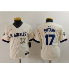 Youth Los Angeles Dodgers 17 Shohei Ohtani Cream Stitched Baseball Jersey 1