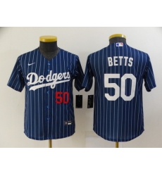 Youth Los Angeles Dodgers 50 Mookie Betts Blue Stitched Jersey