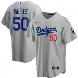 Youth Los Angeles Dodgers Mookie Betts #50 Gray Flex Base 2024 Home Stitched Jersey II