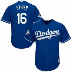 Youth Majestic Los Angeles Dodgers 16 Andre Ethier Authentic Royal Blue Alternate 2017 World Series Bound Cool Base MLB Jersey