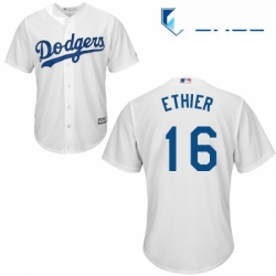 Youth Majestic Los Angeles Dodgers 16 Andre Ethier Authentic White Home Cool Base MLB Jersey