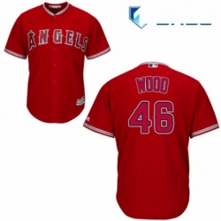 Youth Majestic Los Angeles Angels of Anaheim 46 Blake Wood Replica Red Alternate Cool Base MLB Jersey 