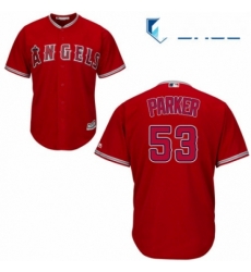 Youth Majestic Los Angeles Angels of Anaheim 53 Blake Parker Replica Red Alternate Cool Base MLB Jersey 