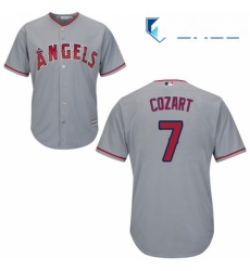 Youth Majestic Los Angeles Angels of Anaheim 7 Zack Cozart Authentic Grey Road Cool Base MLB Jersey 