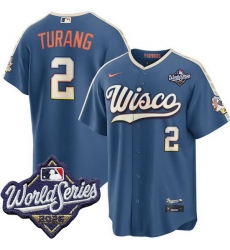 Men Milwaukee Brewers 2 Brice Turang Nike 2026 World Series City Connect Stitched Baseball Jersey