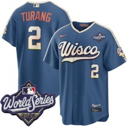 Men Milwaukee Brewers 2 Brice Turang Nike 2026 World Series City Connect Stitched Baseball Jersey